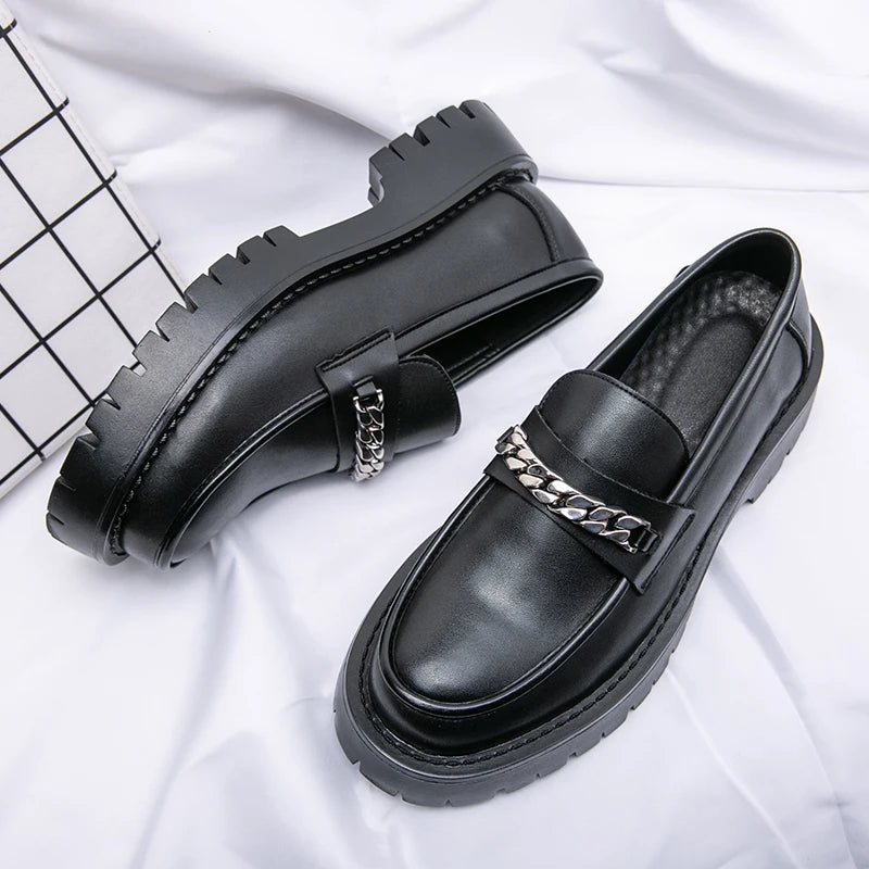 Leather Platform Loafers