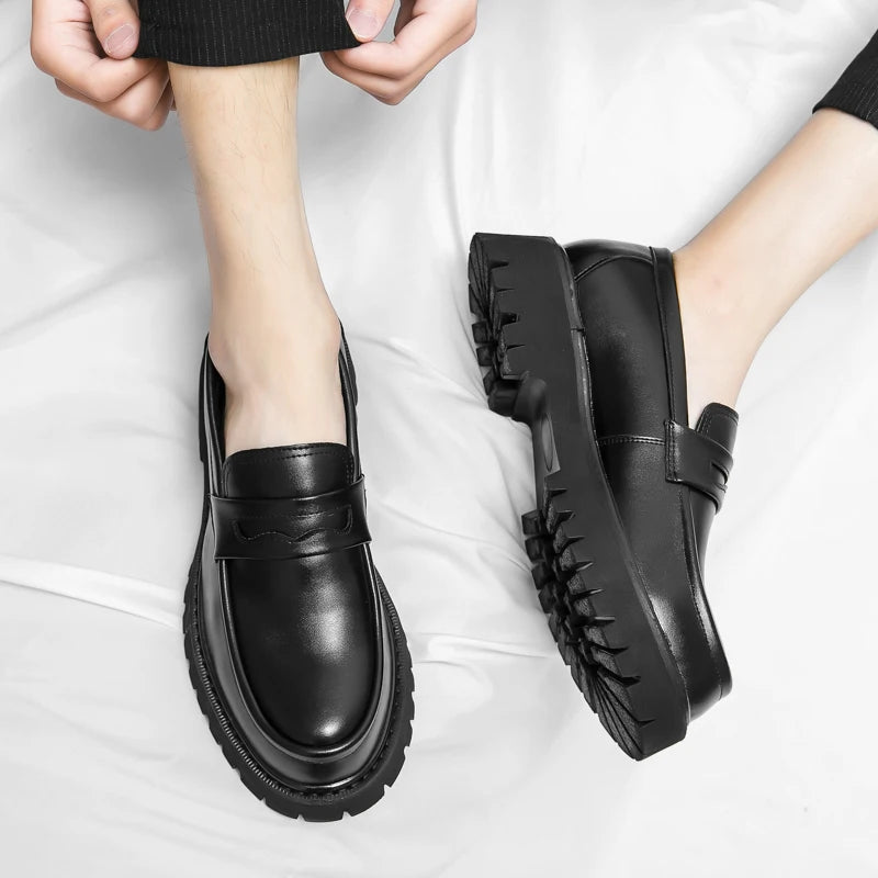 Leather Platform Loafers